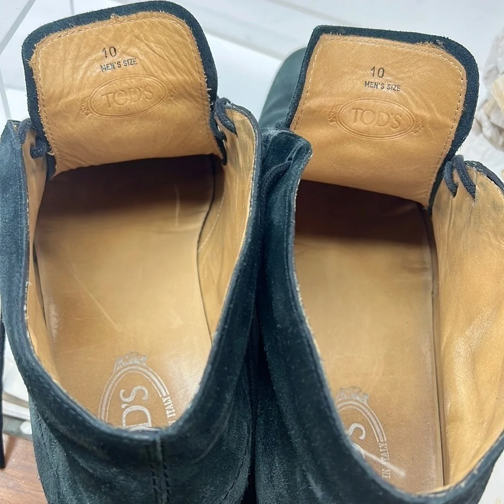 Tod’s Sz 10 Desert Boots in Blue Suede Chukka Boots Shoes
